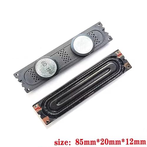 Image of DHRUVPRO 2-Pc 6Ω (ohm) 10W Rectangle Shape LED TV Bass Internal Speaker Part (85mm x 20mm) Pair