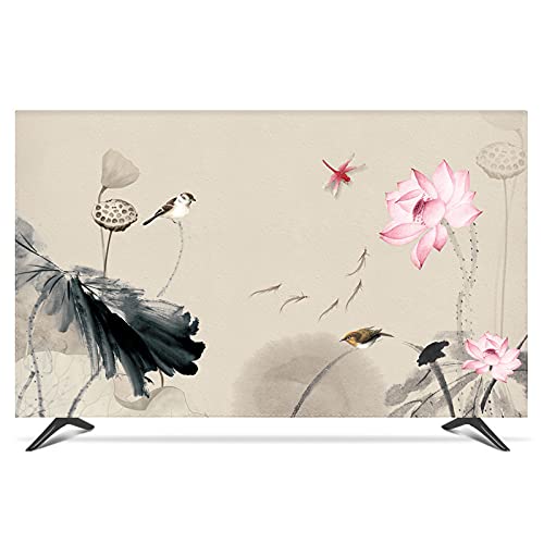 Genérico Funda TV Exterior,Funda para Televisor 19 "- 80" Cubierta de capucha decorativa 22 pulgadas 75 para pantalla LCD TV PC Pintura Paisaje Planta Impermeable(42")