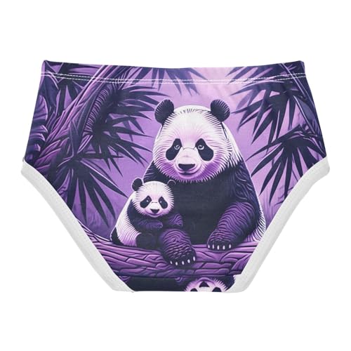 Cotton Girls Underwear Toddler Cute Panda Purple Panties for Girl Fun Print Undies Kids Briefs 2t2