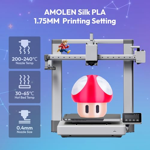 Image of AMOLEN Silk PLA 3D Printer Filament 1.75mm 200g x 4 Spools Bundle, Exclusive Skin /Red /Black /White High Gloss Metallic PLA for Anime Classic Game Hero, Dimensional Accuracy + /- 0.02mm