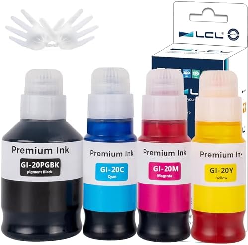 LCL GI-20 Cyan Ink Bottle Replacement For Canon PIXMA G5020 G6020 G7020 Printers
