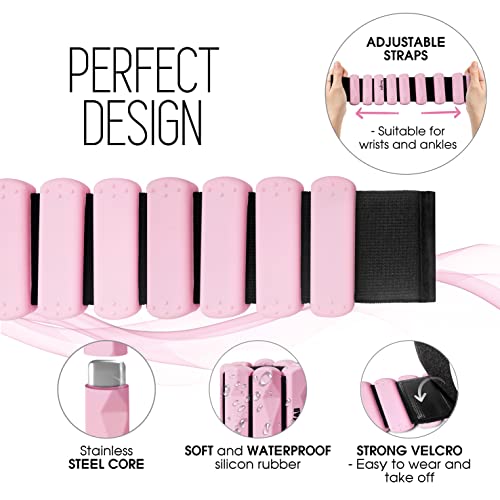 Yes4All Silicone Wrist Weight, Wearable Ankle Weights for Strength Training, Yoga, Jogging, Running, Suit Home Gym Indoors and Outdoors - Image 3