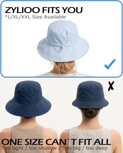 Image of Zylioo XXL Cooling Sun Hat for Big Heads, Wide Brim Summer Hat | Roomy Outdoor Fit-Extra crown space and a flexible rim give fuller head shapes easy coverage during long warm days.