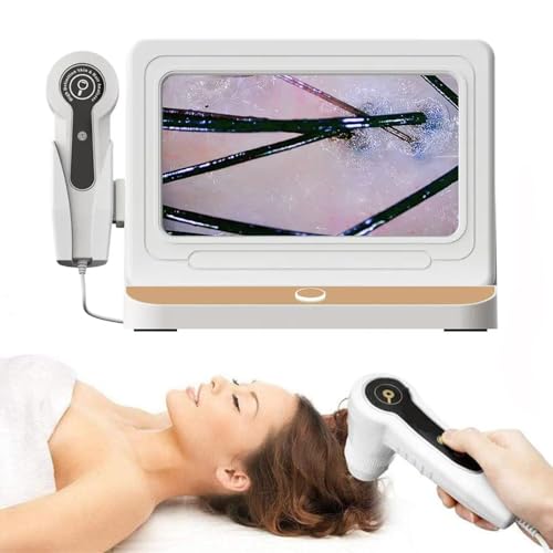 Microscopio analizador de piel, pantalla LCD digital de 10 pulgadas, herramienta de detección de folículos pilosos y cuero cabelludo, alta definición para uso doméstico y de salón