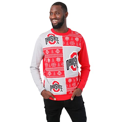Foco SWTNCBBSF Ohio State Buckeyes Ncaa Mens Busy Block Snowfall Sweater thumb #1