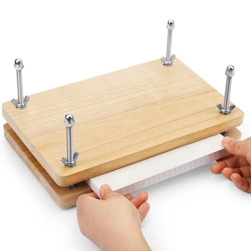 JUPEAN Book Press—7.9”x11.6” Wooden Book Binding Press Bookbinding Kit Portable and Easy Assemble Books Binding Kits for DIY Bookbinding
