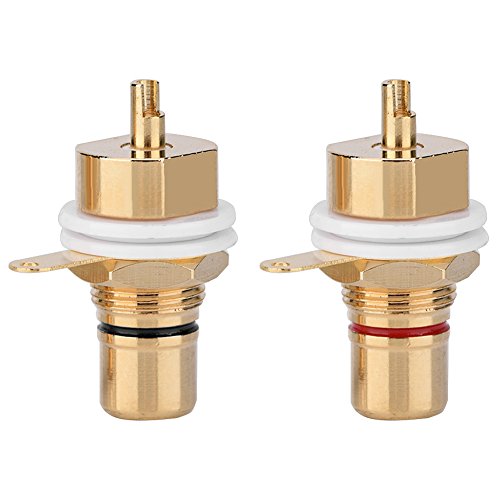 VGOL 4pcs Spina RCA Rame Presa RCA Connettore Telaio Femmina Tipo di Saldatura Pannello RCA Montaggio Femmina Spina Terminale Placcato Oro Connettore Audio