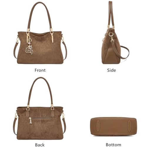 Image of FOXLOVER Soft Genuine Leather Medium Purses for Women Tote Bag Handbags with Top-handles Shoulder Satchel Purse