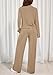 BTFBM Women's Two Piece Outfits 2025 Fall Trendy Sweatshirt Pants Tracksuit Jogger Sweatsuit Lounge Matching Sets(Khaki,Medium)