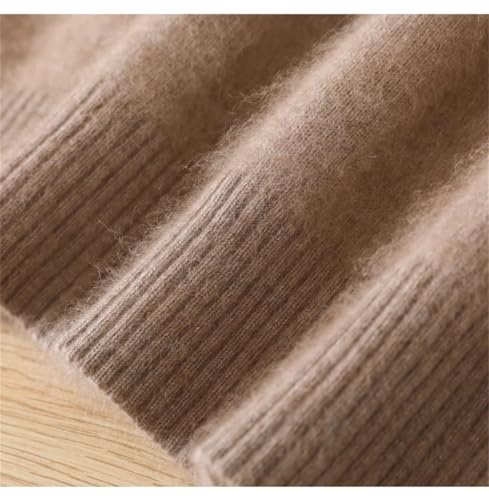 Dcvmvmn Men Autumn and Winter Wool Sweater Round Neck Long-Sleeved Knitted Cashmere V-Neck Loose Pullover Coffee4