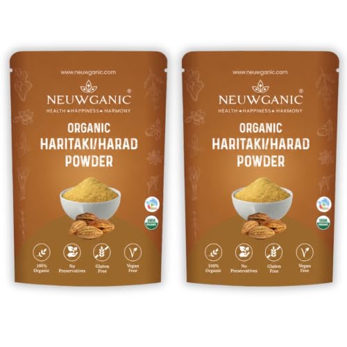 Neuwganic - Organic Harad Powder - Haritaki Powder - Inknut Powder - Useful for Dark Circles, Face, Skin & Healthy Digestion - 200 gm - Pack of 2