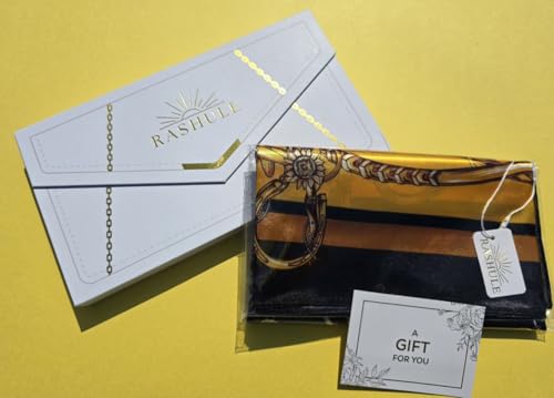 GIFTS FOR WOMEN Fashion Large 35"x35" Square Silk Feeling Head, Hair and Neck Scarf, Head Hair Wrap in Luxury Clutch-Style Gift Box2