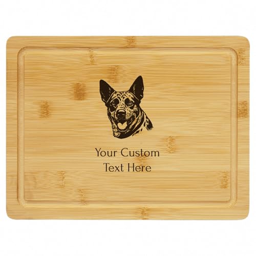 Tabla de Cortar Personalizada de Madera de Bambú con Diseño de Perro Cattle Australiano, 29.21 cm x 22.23 cm x 1.27 cm miniatura 1