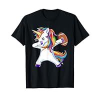 Funny Dabbing Unicorn American Football Gift For Girls Women T-Shirt