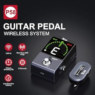 Xvive P58 Sistema Wireless per Chitarra con Trasmettitore 5.8G e Ricevitore a Pedale