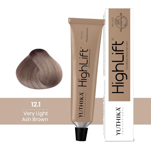 Image of Yuthika Professional High Lift Creme Hair Colour 12.1 Very Ash Brown 50g with 30 Volume 9% Developer