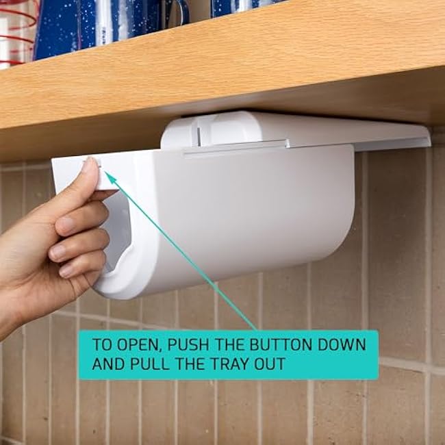 ELYPRO Dispenser for Ziplock Bags size Quart, Sandwich, and Snack Bags | Under-Cabinet or Shelf Mount | Easy Front-Access Bag Dispensing | Kitchen Organization and Storage Solution