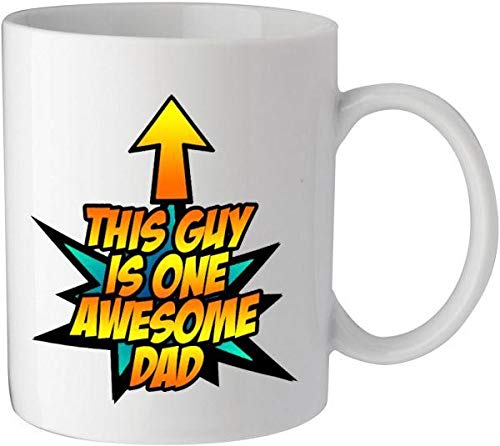 papeyonethis guy is one awesome dad white mug