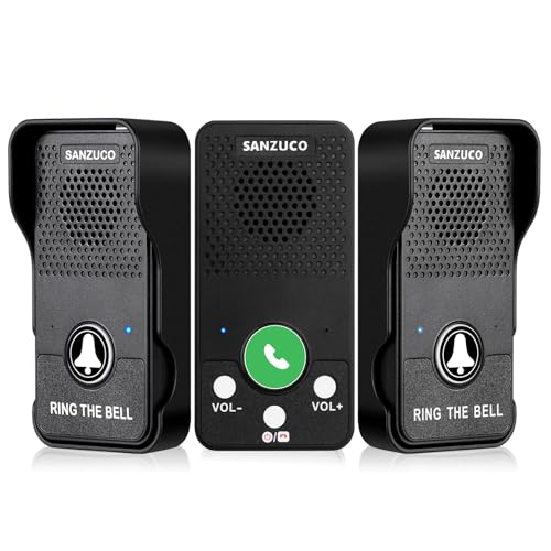 SANZUCO Wireless Doorbell, Full Duplex Doorbells Hands Free, 1000ft Range Rechargeable Ourtdoor