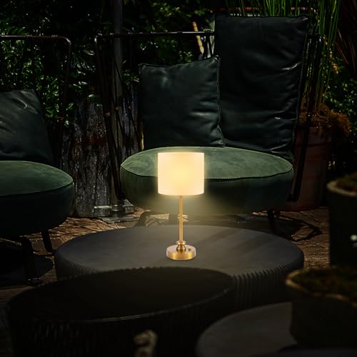Intelive D-20628M2 Cordless Table Lamp With Dimmer, 5200Mah Battery Operated Lamp Outdoor, Small Portable Rechargeable Lamp, Touch Stepless Dimmable Table Lights For Patio Dinning Side End Table Kitchen, Antique Brass thumb #7