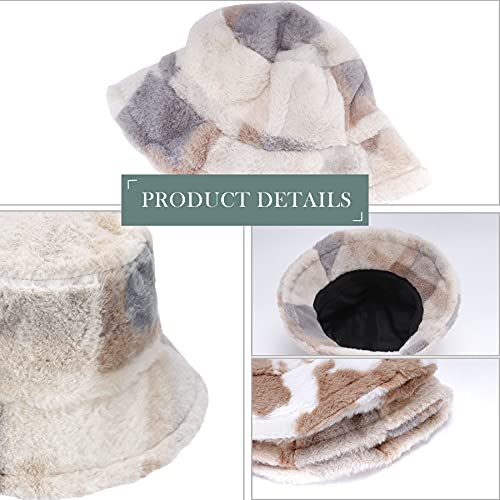 LADES-Bob-Femme-Hiver-Winter-Bucket-Hat-Bob-Seau-Chapeau-dhiver-Pecheur-en-Peluche-Femme-Chapeau-de-Fausse-Fourrure