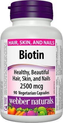 Webber Naturals Biotin 2500 mcg, 90 Vegetarian Capsules