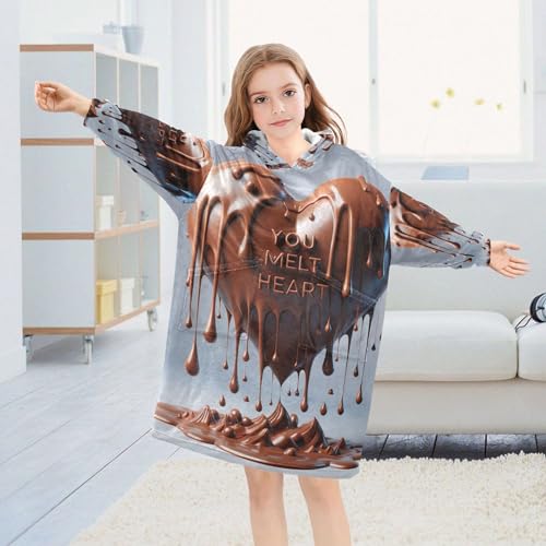 Funny Raccoon Kids Wearable Blankets Teens Girls Comfy Sweater 3D Animal Toddler Boys Oversized Hooded Sweatshirts3