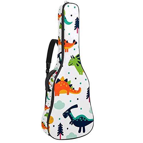 Housse guitare basse et électrique avec attache et motif dinosaure