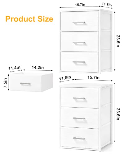 Image of Fixwal Closet Drawers for Clothes, 2 Pack, 6 Drawers Stackable, 15.7 inch Wide