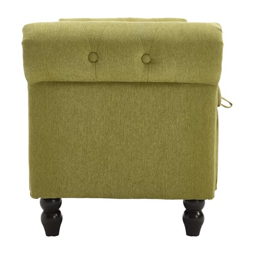 AGANS Stylish and Functional Upholstered Fabric Storage Ottoman Bench, 55.12 Inch, Olive Green - for Living Room or Bedroom