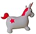 AppleRound Unicorn Bouncer with Hand Pump, Inflatable Space Hopper, Ride-on Bouncy Animal for Children (White)