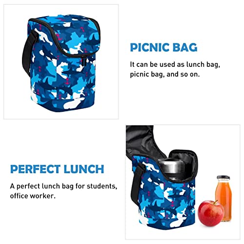 Lonchera reutilizable niños evita comida aplastada bolsa bento camuflaje escuela 3