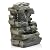 Alpine Corporation 13" Tall Indoor 4-Tier Cascading Tabletop Fountain with LED Lights, Gray
