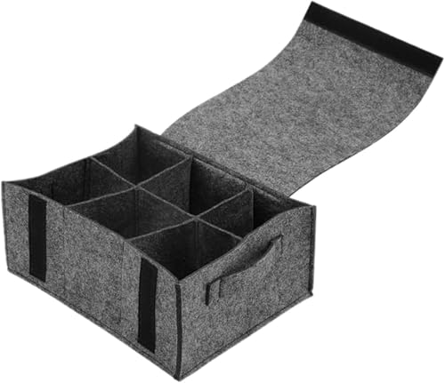 Organizer per piatti in feltro, per camper e campeggio, soluzioni per armadi per roulotte, camper e barche (grigio)