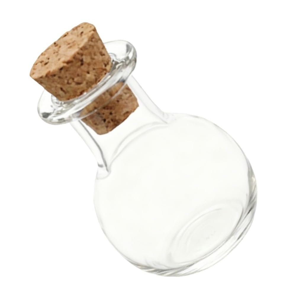 GOCENJIU Cork Stopper Jar 10pcs Mini Cork Glass Vials for Wedding, Transparent Miniature Jars Lightweight Small Bottles 1.6 * 2.3cm