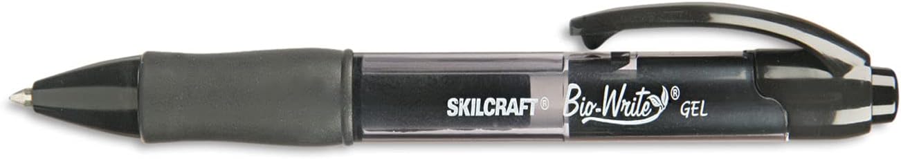 AbilityOne - 7520015882363 - SKILCRAFT® Bio-Write® Retractable Gel Pen - Black Ink - 12 units