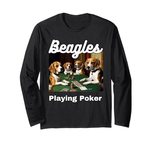 Cani Che Giocano a Poker Carte da Gioco di Carte Beagles Dog Maglia a Manica