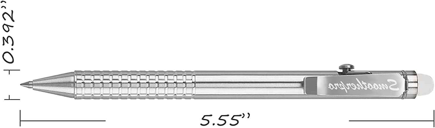 SMOOTHERPRO Erasable Ballpoint Pen Compatible with Pilot FriXion Refill Stainless Steel Pen for Office School Business Color Natural(SSF010) - Image 2