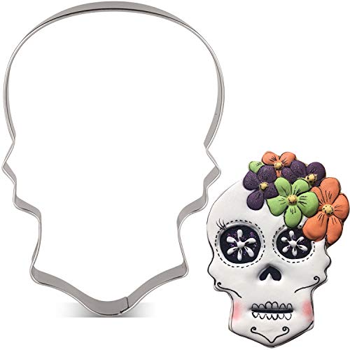 Cortador de galletas KENIAO, diseño de calavera de Halloween, 2,8 x 10,16 cm, acero inoxidable, por Janka