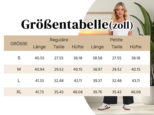 Oyamiki 7/8 Hose Damen Weite Stoffhose Freizeithose Kurzgröße Herbst Hohe Taille Business Elegante Damenhose mit Taschen Dunkelgrau S
