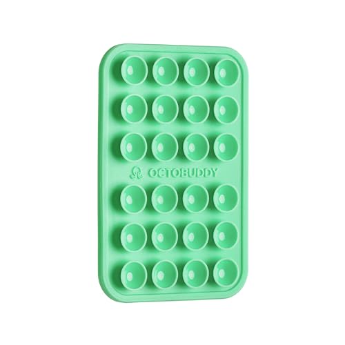 Image of OCTOBUDDY - Silicone Case Suction Phone Case Adhesive Mount - Hands-Free, Strong Grip Holder For Selfies & Videos - Durable, Easy To Use - iPhone & Android Compatible - 2.25? X 3.25?, Green Ash