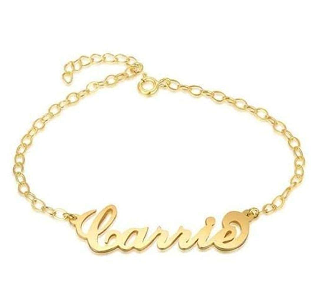 Personalized Name Brass Bracelet For Girls Size Adjustable
