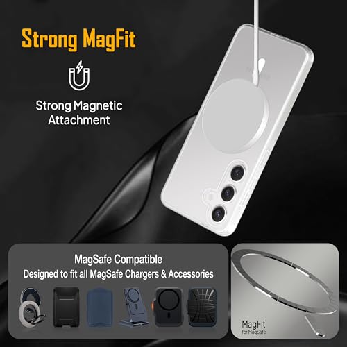 Image of Zapcase Back Case for Samsung Galaxy S24 FE 5G | Slim Lifetime Anti-Yellow Crystal-Clear Cover with Elevated Camera Protection & MagSafe Compatibility | Premium German Polycarbonate | Clear