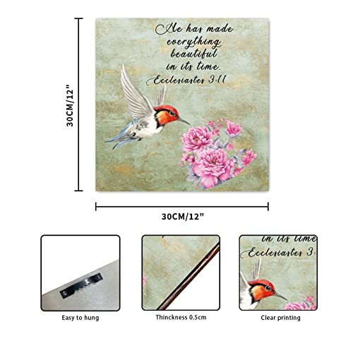 Panneau en bois He Has Made Everything Beautiful déco fleur rose - 2