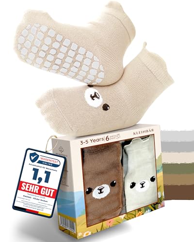 Kleinbär® Stoppersocken Kinder [6er Set] | Antirutsch Baby Socken mit...