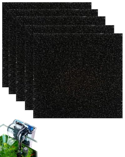 KEMUZ 5 piezas filtro de carbón activo, almohadillas repuesto para filtro de acuario, filtro-multiusos carbón activo, compatibles con peces y acuarios（130 x 130 x 10 mm）