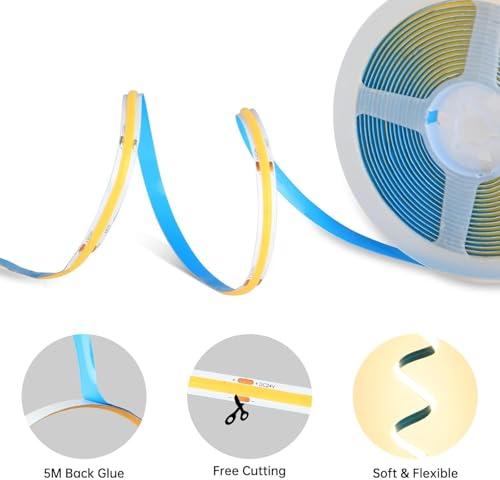 Tira LED con sensor de movimiento 118 pulgadas luz cálida miniatura 7