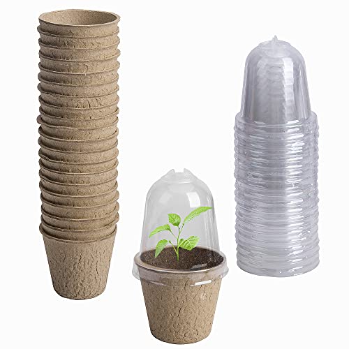 EBaokuup 20pcs Biodegradable Pots with Humidity Dome,2.3