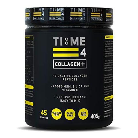 Time 4 Collagen + 45 Servings - Pure Hydrolysed Collagen Powder for Women & Men, MSM, Silica from Bamboo & Vitamin C - Collagen Protein Powder for Joint Care, Bones, Hair, Nails, Skin & Wrinkles Cover
