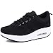Mujer Zapatillas de Deporte Malla Air Cuña Cómodos Sneakers Mujer Casual Running Senderismo Ligero Mesh Zapatillas Gris Negro 35-41
